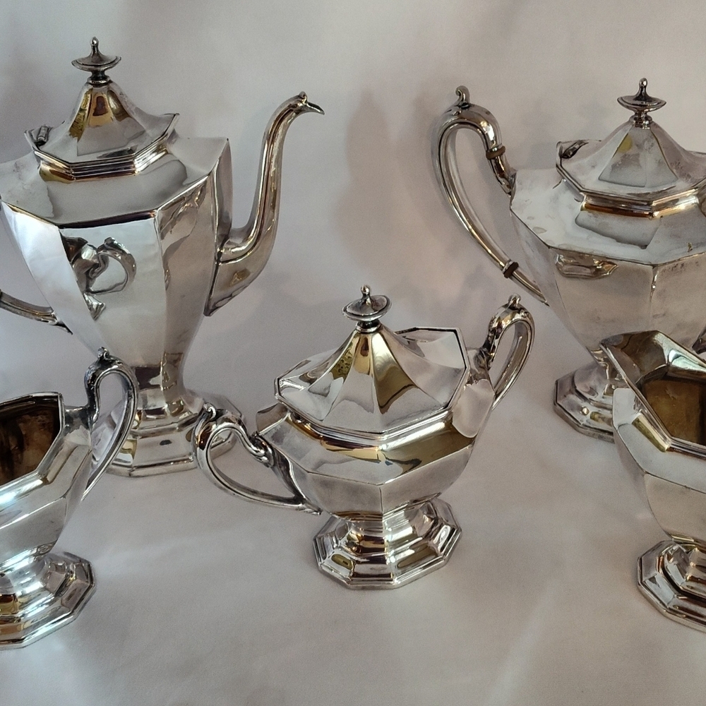 Early 20th-Century Reed And Barton 5-Piece Coffee Tea Service Set - Picture 5 of 5